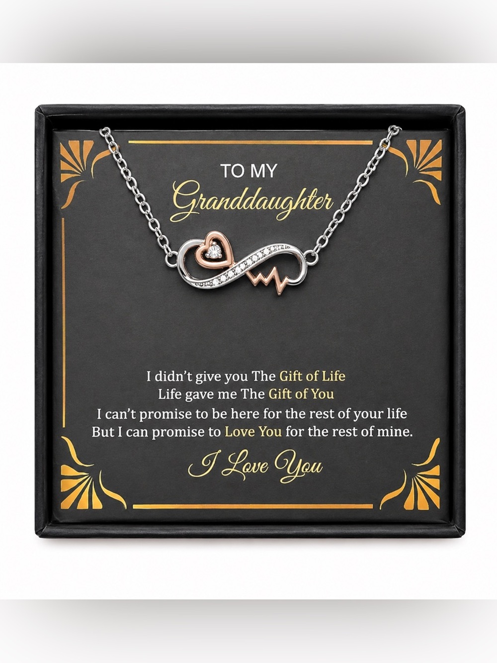 To My Granddaughter Infinity Heart bracelet With card NIB